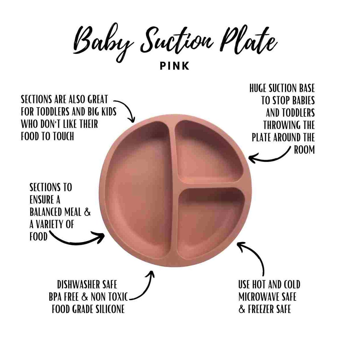 Little Mashies Silicone Sucky Platter Plate Blush Pink