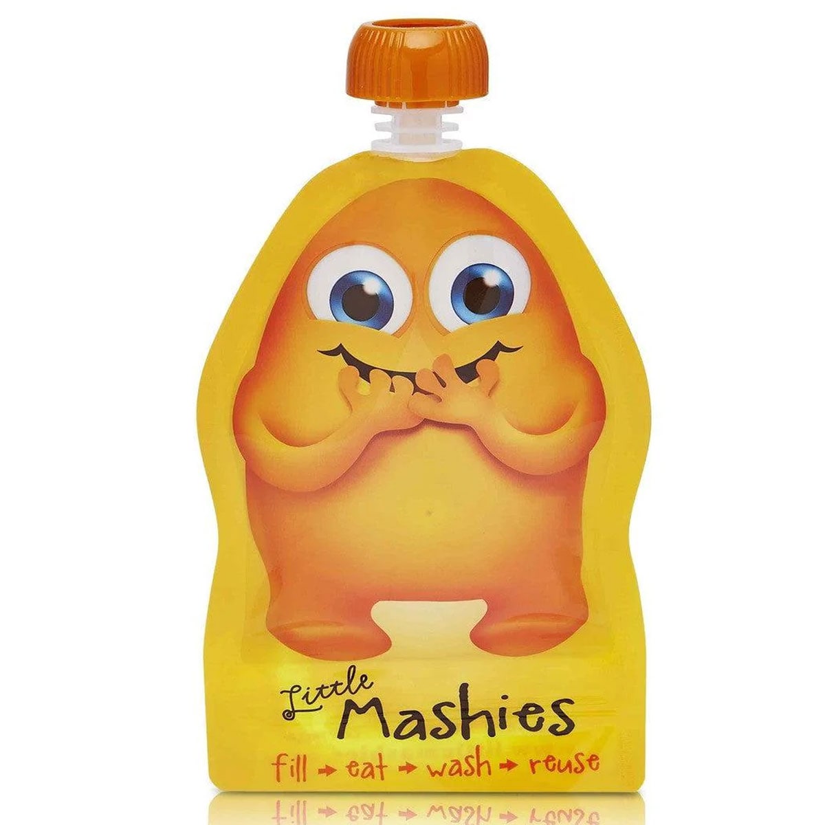 Little Mashies Reusable Squeeze Pouch Orange 130ml x 2