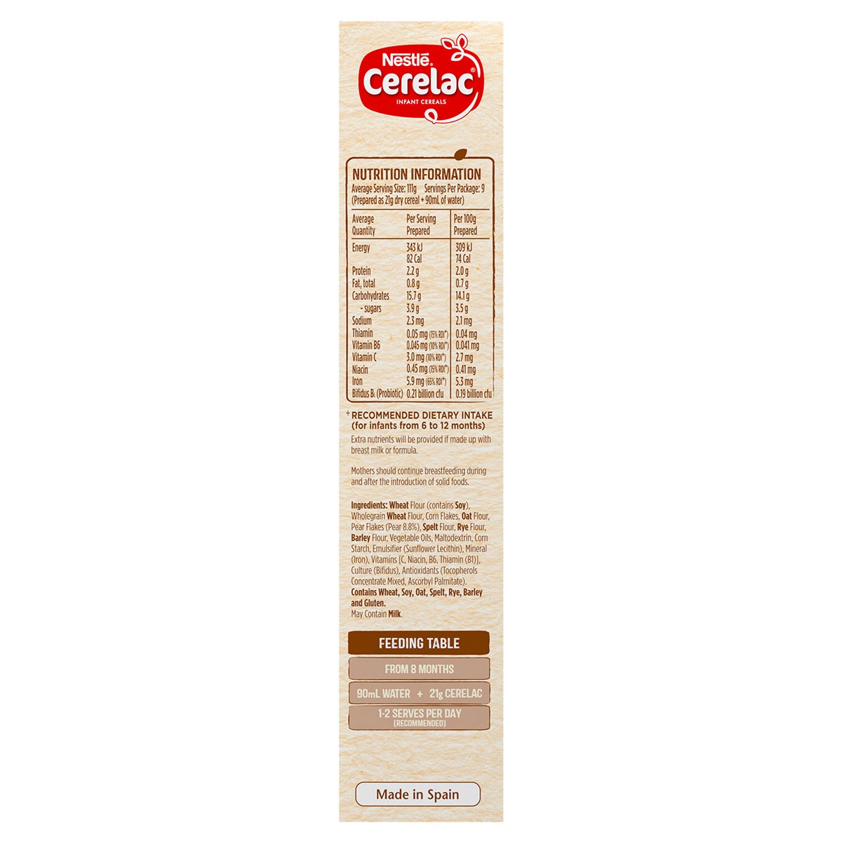Cerelac Cereal with Pear 8 Months+ 200g