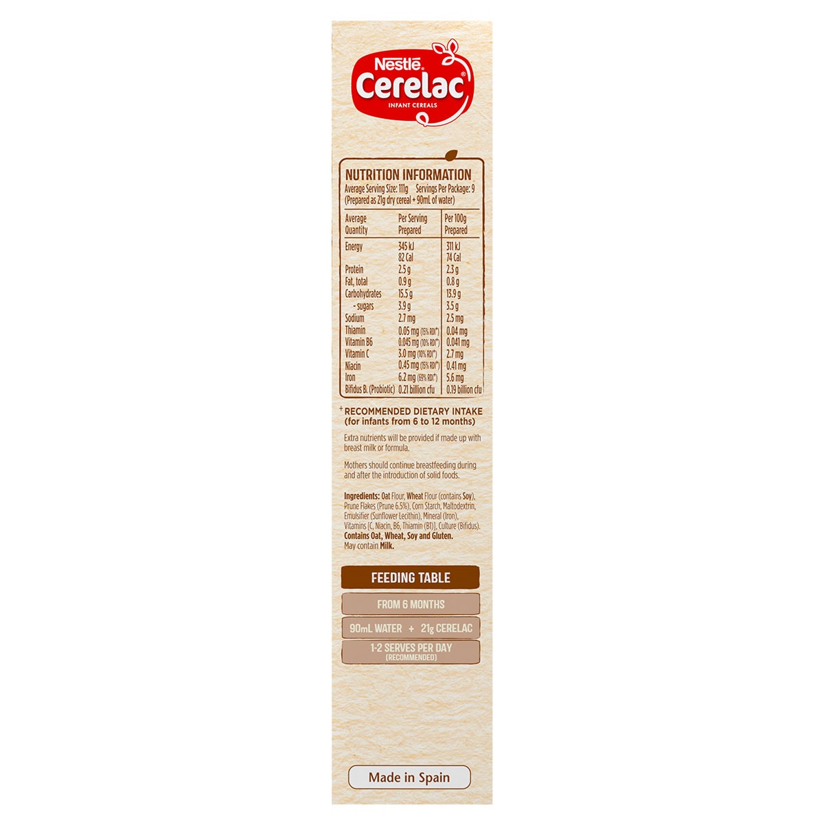 Cerelac Cereal Oat & Wheat with Prune 6 Months+ 200g