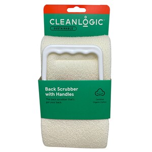 Cleanlogic Sustainable Back Scrubber with Handles 1 Pack