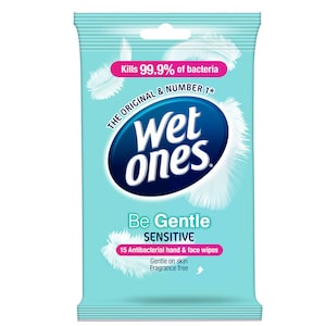 Wet Ones Be Gentle Sensitive 15 Antibacterial Wipes