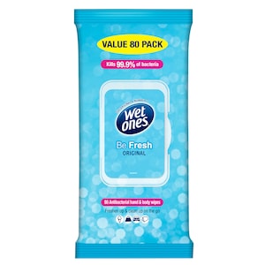 Wet Ones Be Fresh Original 80 Antibacterial Wipes