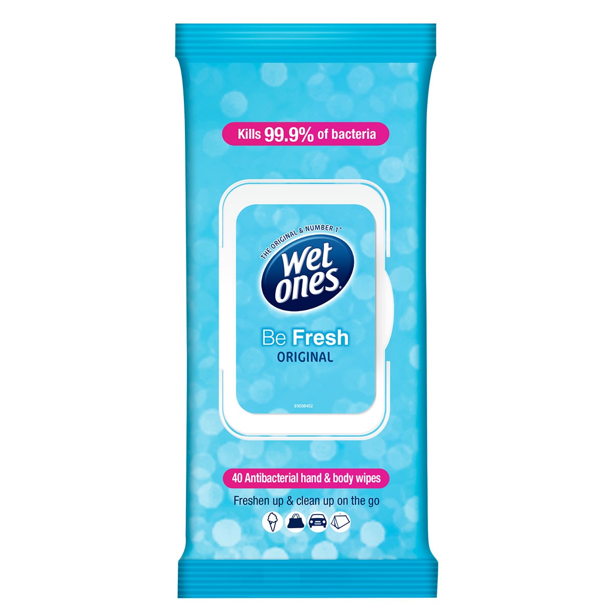 Wet Ones Be Fresh Original 40 Antibacterial Wipes