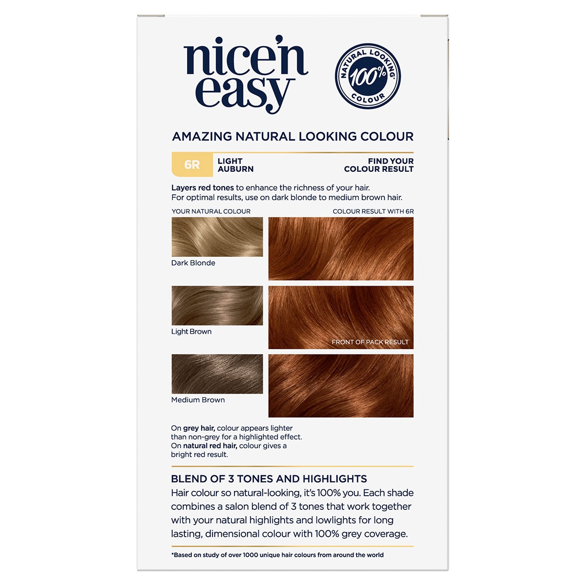 Clairol Nice N Easy 6R Natural Light Auburn Hair Colour