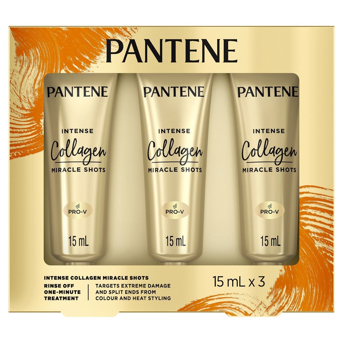 Pantene Intense Hair Treatment Shots Collagen Repair for Damaged Hair 3 x 15ml