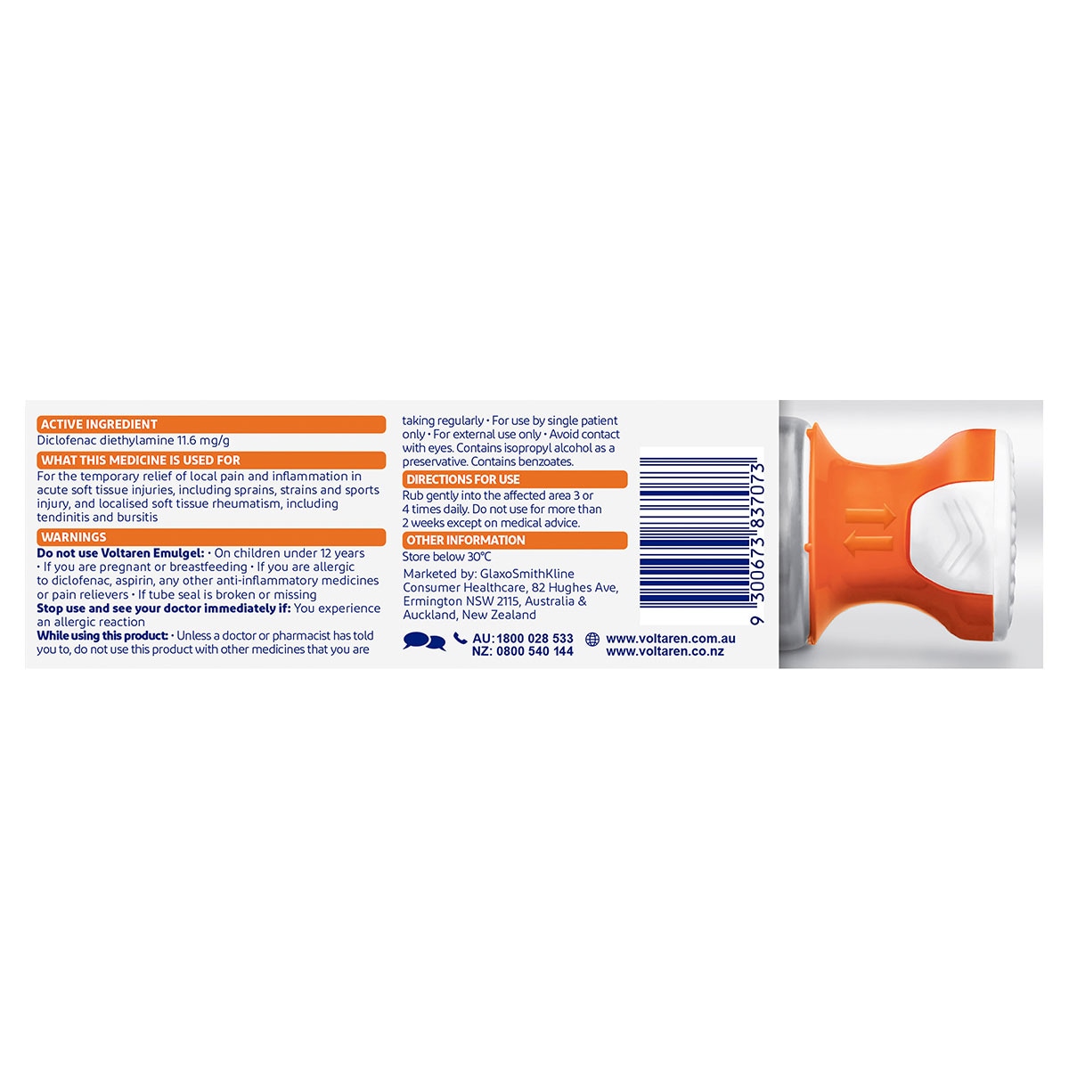 Voltaren Emulgel Muscle & Back Pain Relief with No Mess Applicator 75g