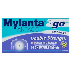 Mylanta 2Go Antacid Double Strength 24 Chewable Tablets