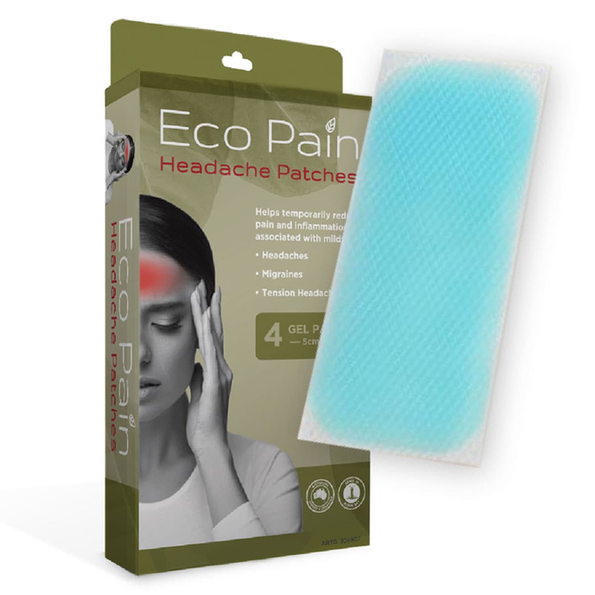 Eco Pain Relief Headache Gel Patches 4 Pack