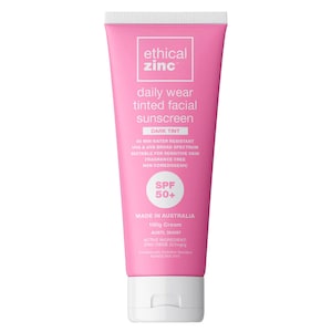 Ethical Zinc Daily Wear Tinted Facial Sunscreen Dark Tint SPF50 100g