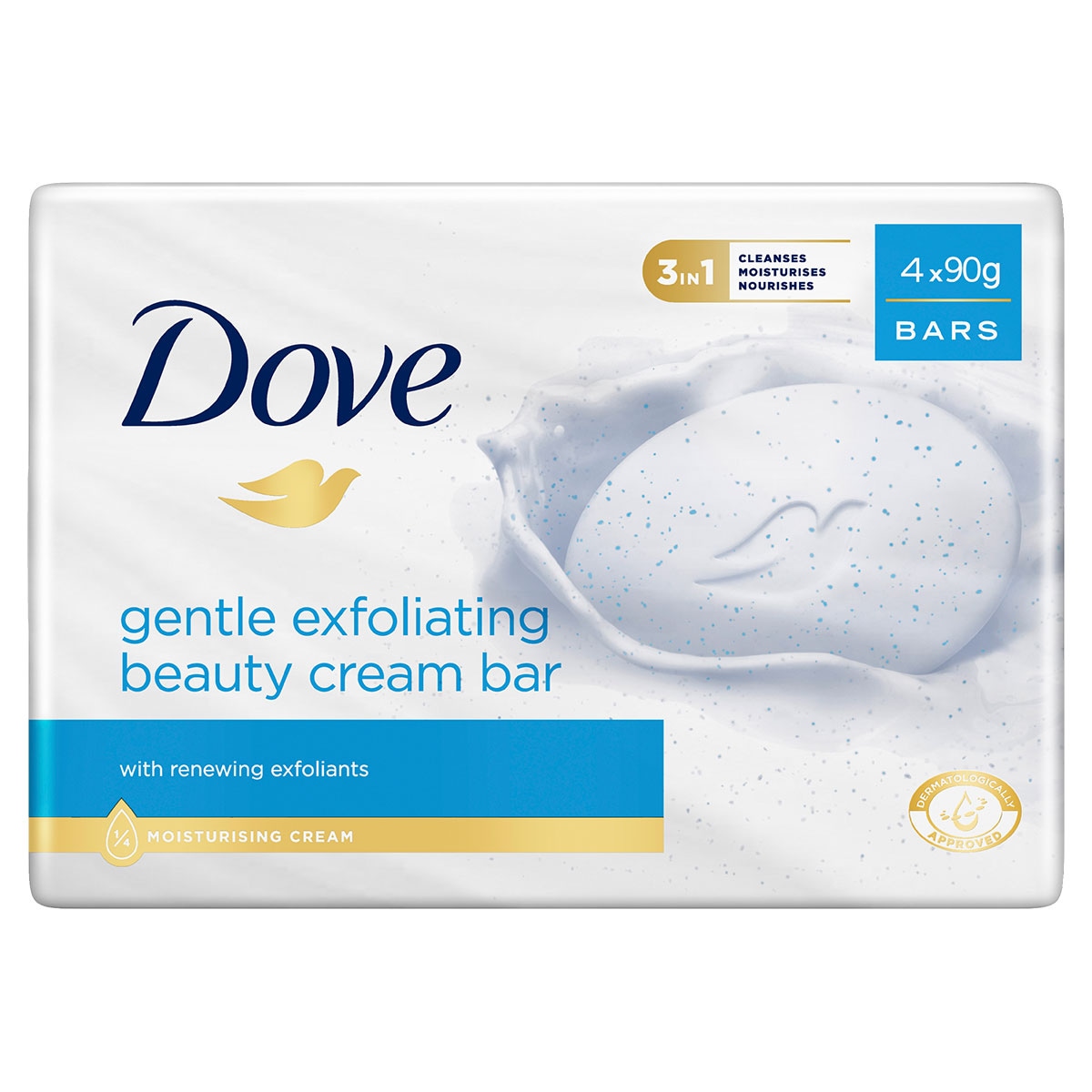 Dove Gentle Exfoliating Beauty Cream Bar 90g x 4 Bars