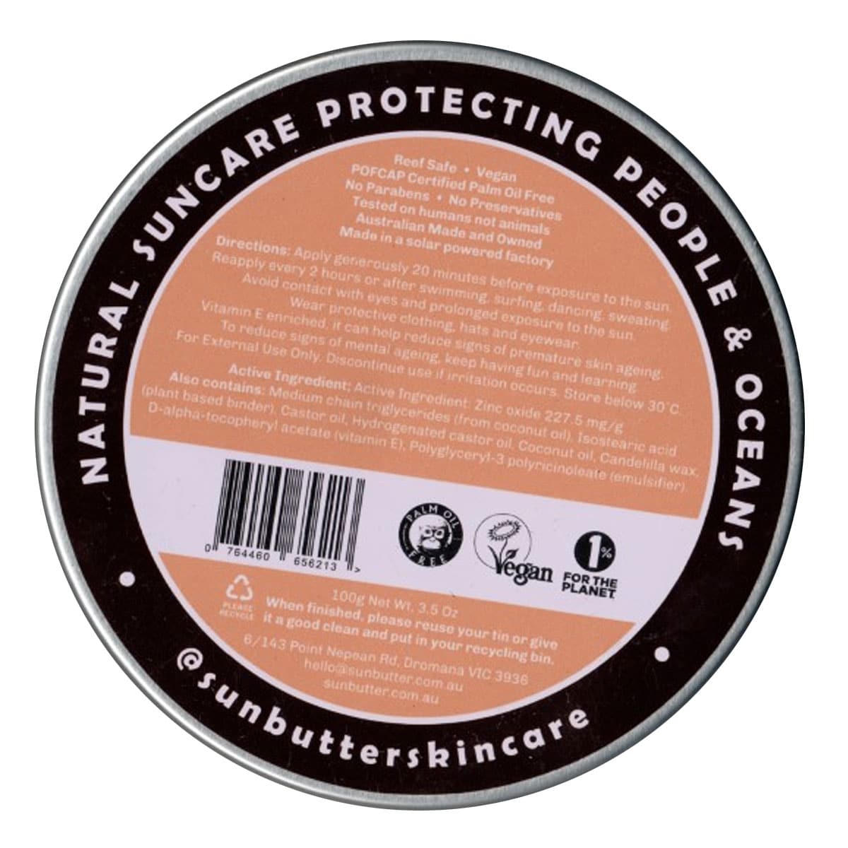 SunButter Tinted Reef Safe Face Sunscreen SPF50 100g