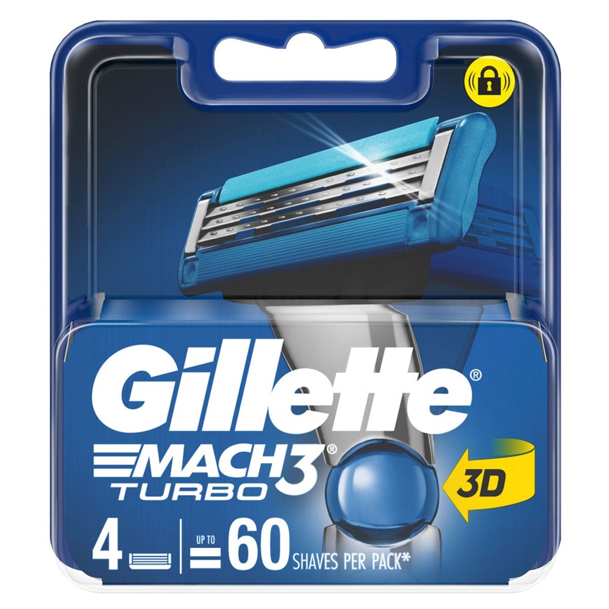 Gillette Mach3 Turbo Replacement Cartridges 4 Pack