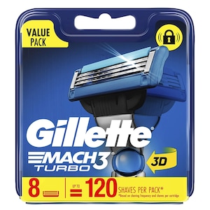 Gillette Mach3 Turbo Replacement Cartridges 8 Pack
