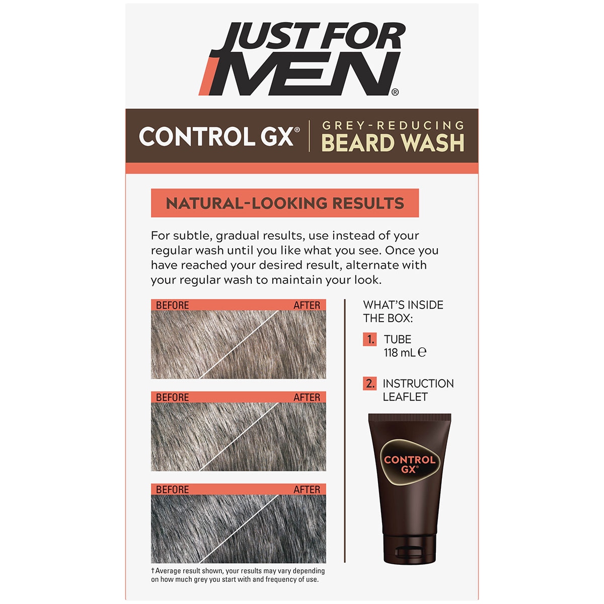 Just for Men Control GX Grey-Reducing Regular Beard Wash 118ml