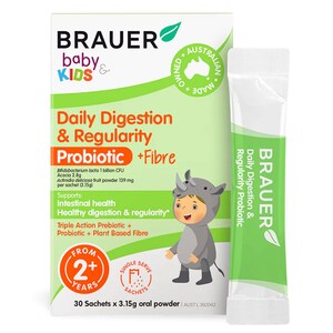 Brauer Baby & Kids Daily Digestion & Regularity Probiotic for Kids 30 Sachets