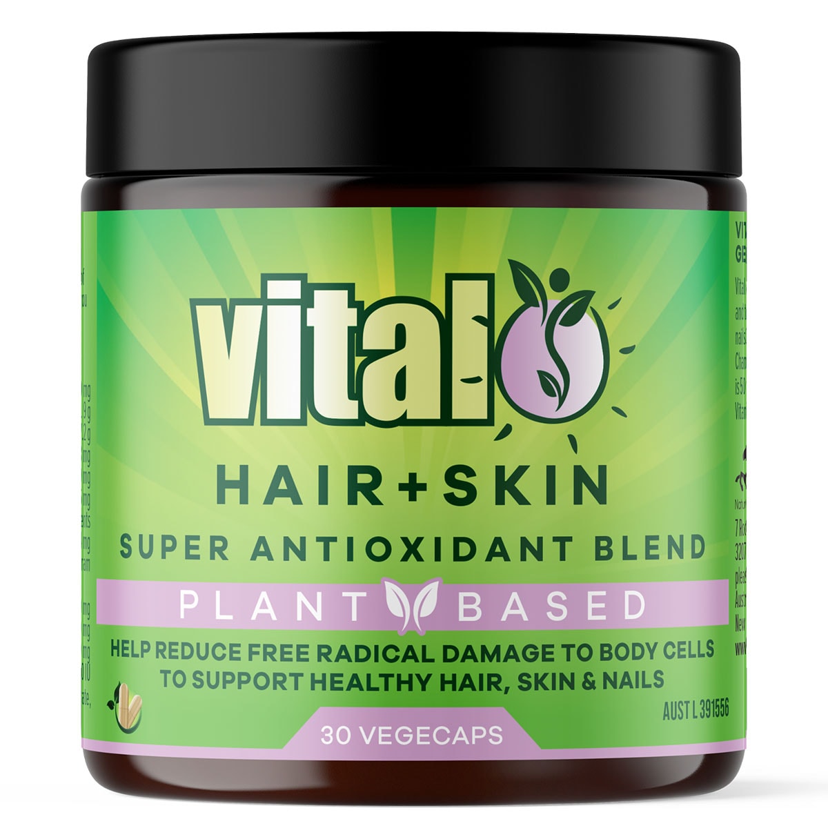 Vital Plant Based Hair + Skin Super Antioxidant Blend 30 Vege Capsules