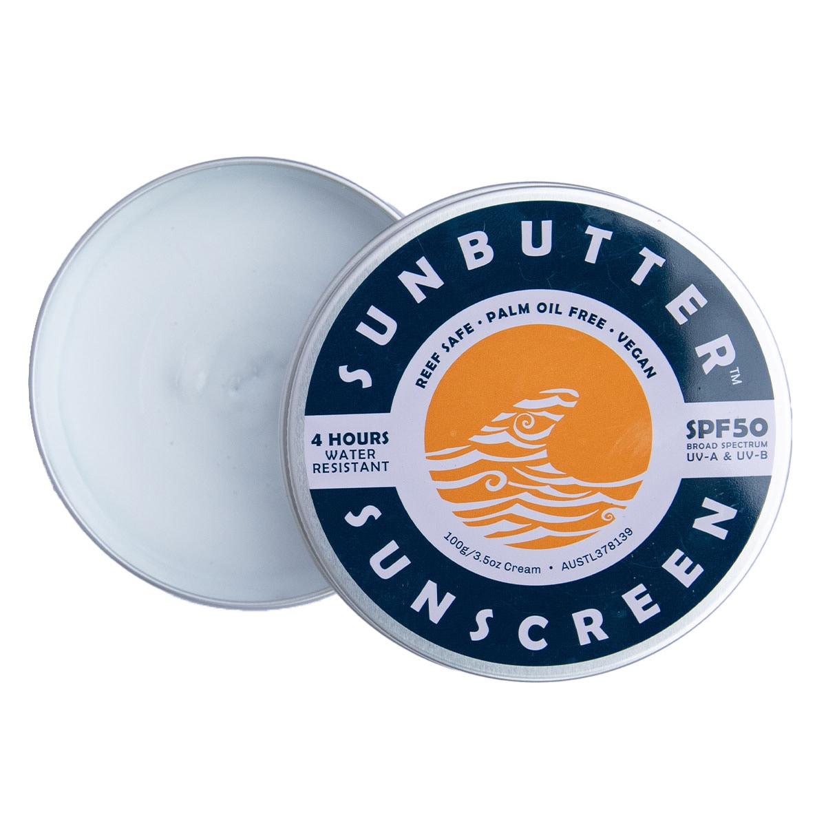 SunButter Water Resistant Reef Safe Sunscreen SPF50 100g