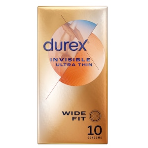 Durex Invisible Ultra Thin Wide Fit Condoms 10 Pack