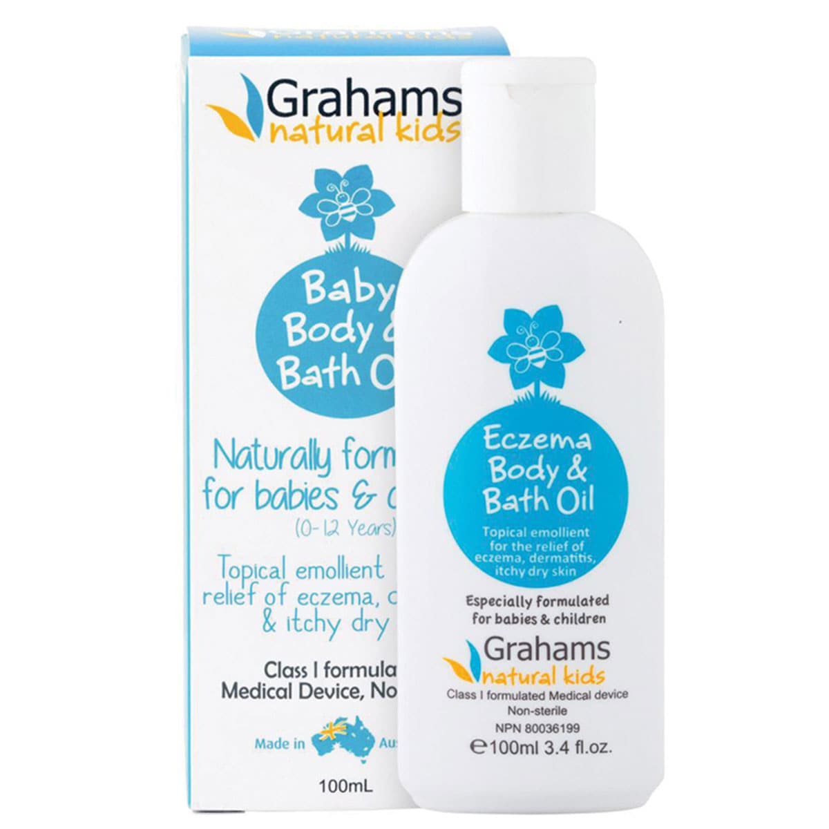 Grahams Natural Baby Eczema Body & Bath Oil 100ml