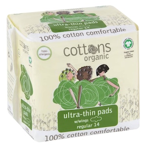 Cottons Ultrathin Pads with Wings Regular 14 Pack