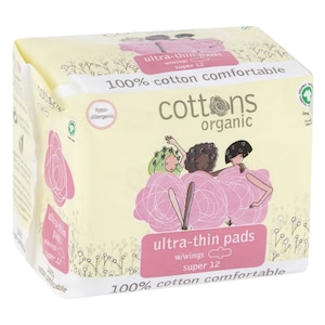 Cottons Ultrathin Pads with Wings Super 12 Pack