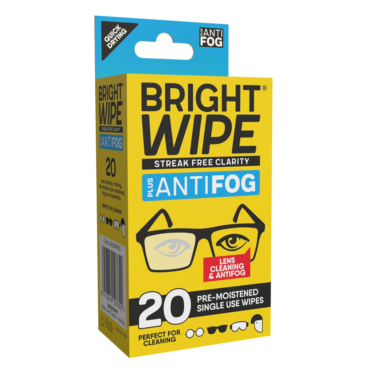 Bright Wipe Antifog Lens Wipe 20 Pack