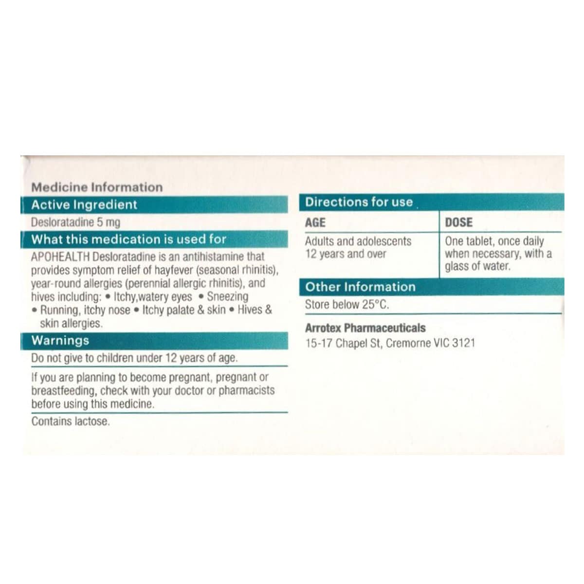 APOHEALTH Desloratadine 20 Tablets