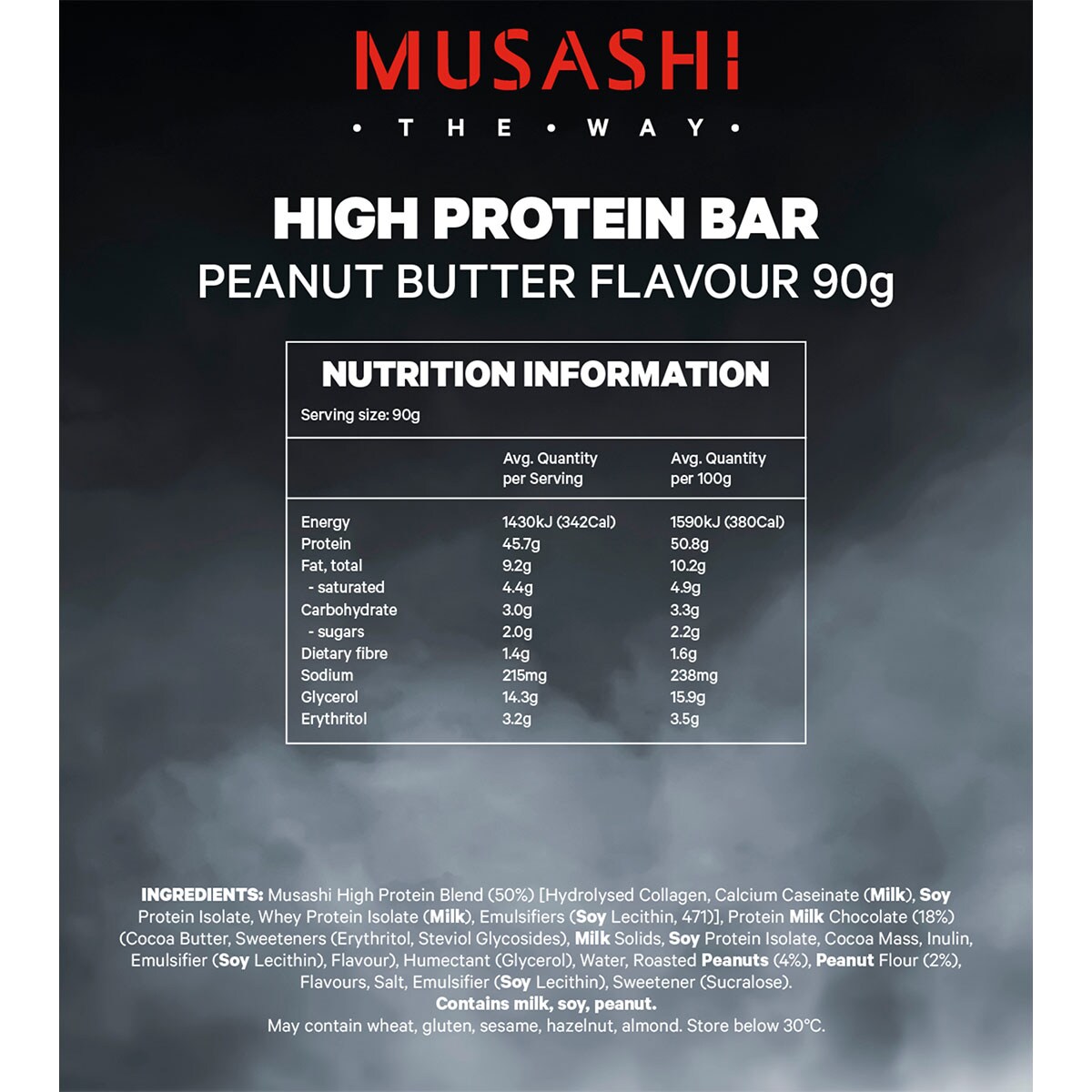 Musashi High Protein Bar Peanut Butter 90g