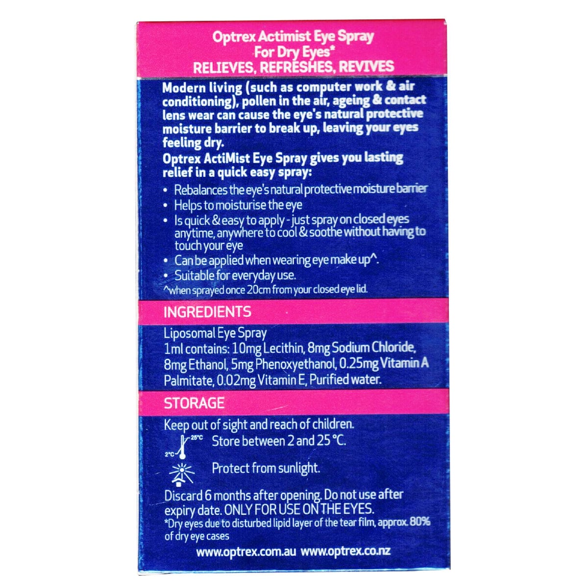 Optrex ActiMist 2in1 Eye Spray for Dry & Irritated Eyes 10ml