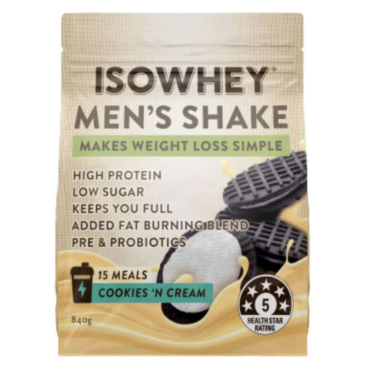 IsoWhey Men's Shake Cookies & Cream 840g Australia