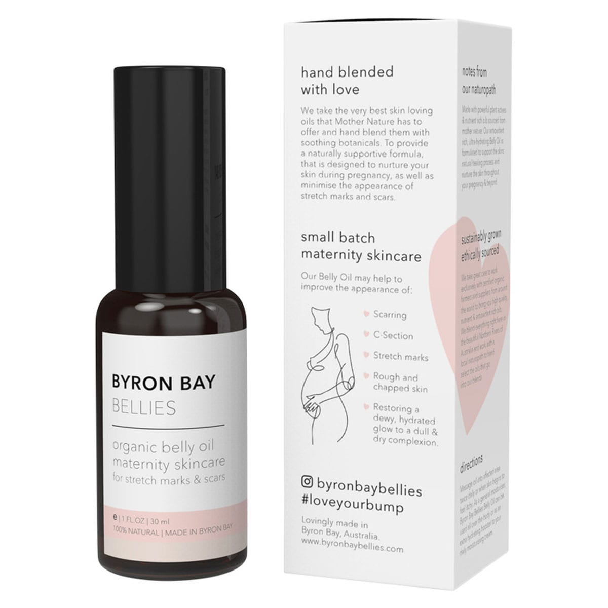 Byron Bay Bellies Organic Belly Oil for Stretch Marks & Scars 30ml