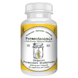 Fermentanicals Organic Fermented Mushrooms 650mg 60 Capsules