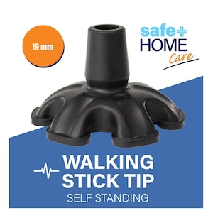 Safe Home Care Self Standing Walking Stick Tip Flexible 19mm 1 Pack