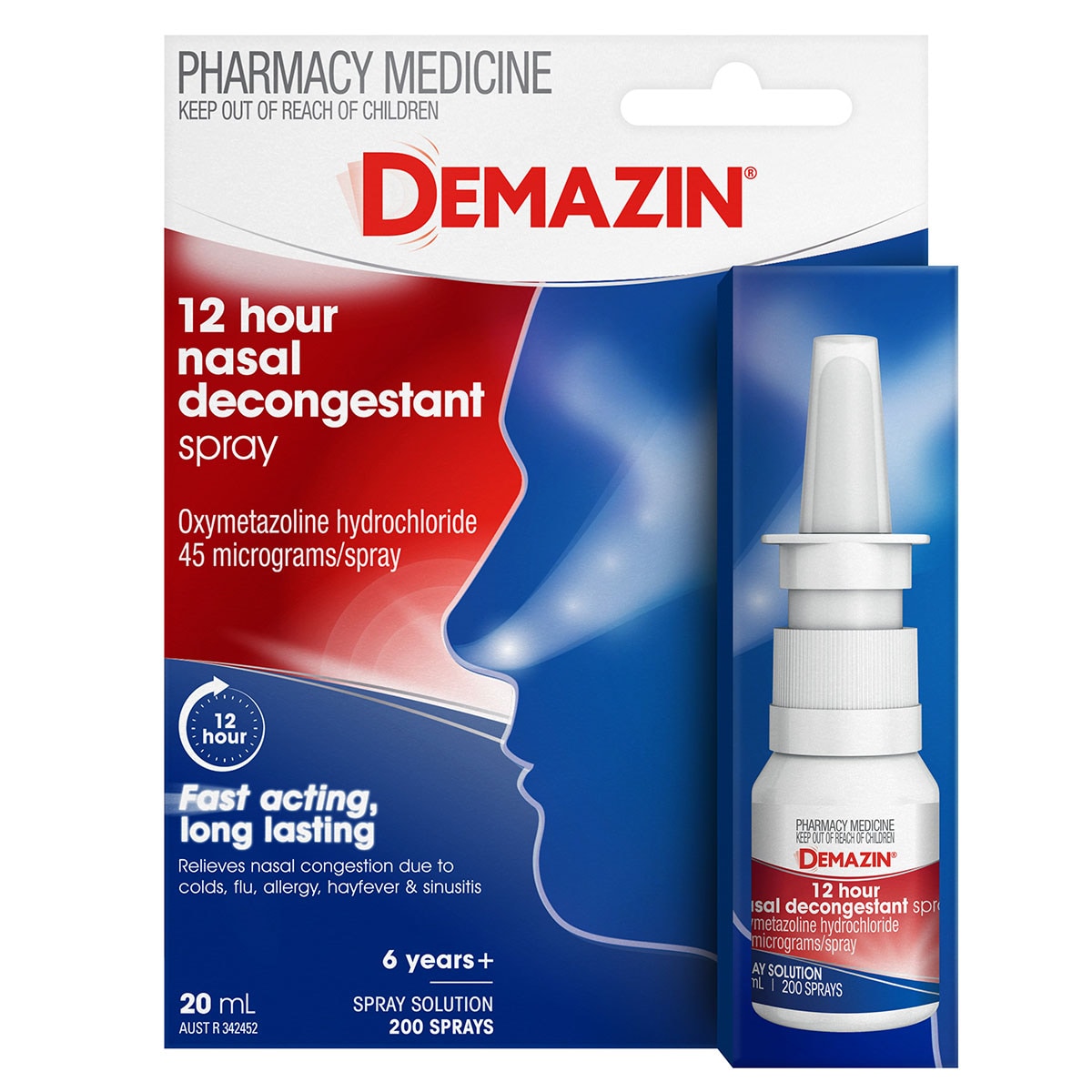 Demazin 12 Hour Relief Nasal Decongestant Spray 20ml