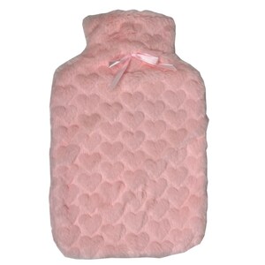 Bemed Hot Water Bottle Cover Heart Design Pink