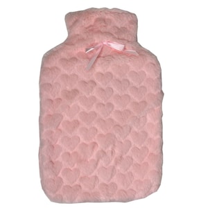 Bemed Hot Water Bottle Cover Heart Design Pink