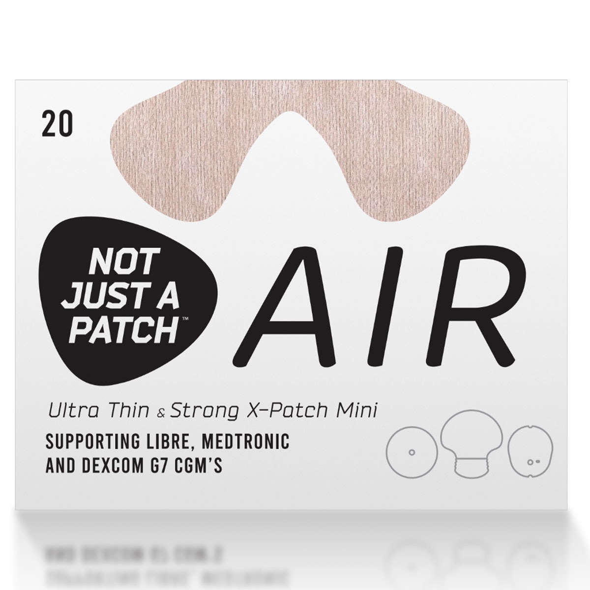 Not Just A Patch CGM Sensor Patch Air X Patch Mini Tan 20 Pack