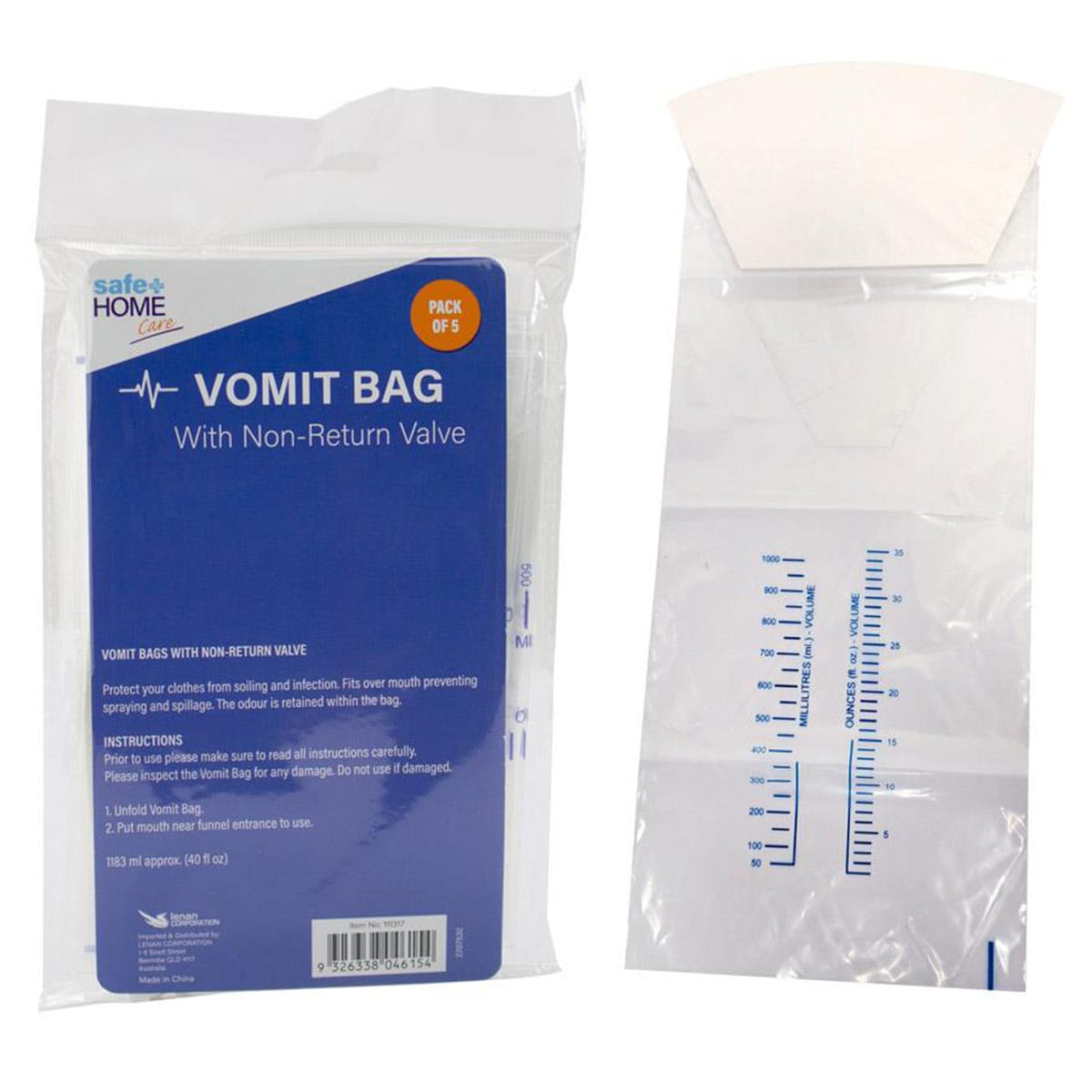 Safe Home Care Vomit Bags 5 Pack