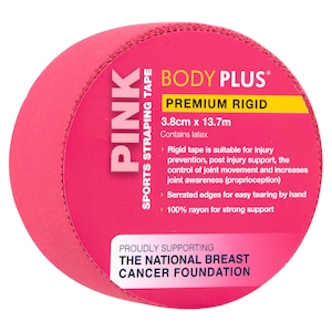 Body Plus Premium Rigid Sports Strapping Tape Pink 3.8cm x 13.7m