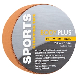 Body Plus Premium Rigid Sports Strapping Tape 2.5cm x 13.7m