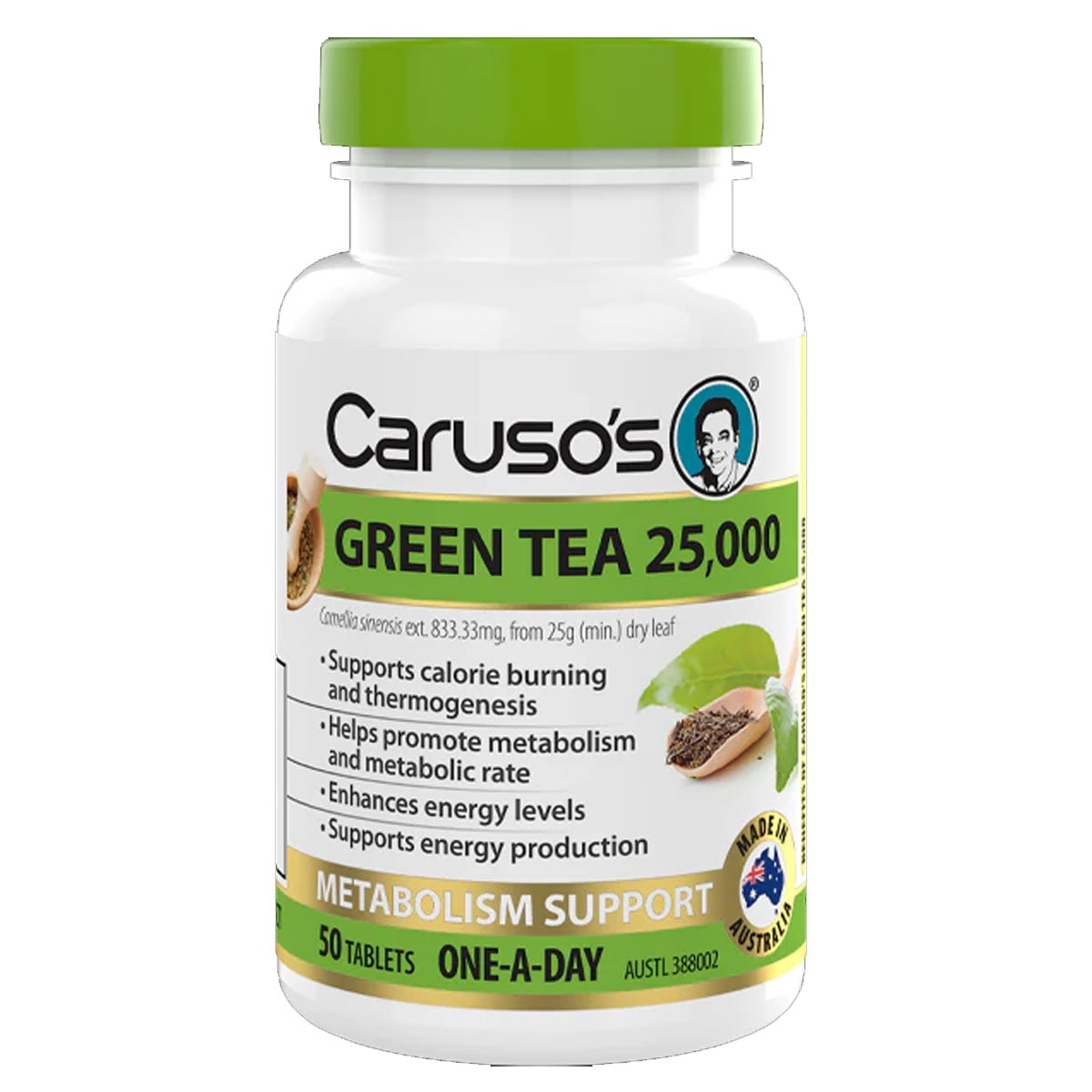 Carusos Green Tea Metabolism Support 50 Tablets Australia