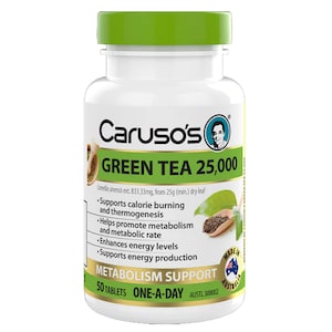 Carusos Green Tea Metabolism Support 50 Tablets