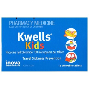 Kwells Kids Travel Sickness Tablets 12 Chewable Tablets