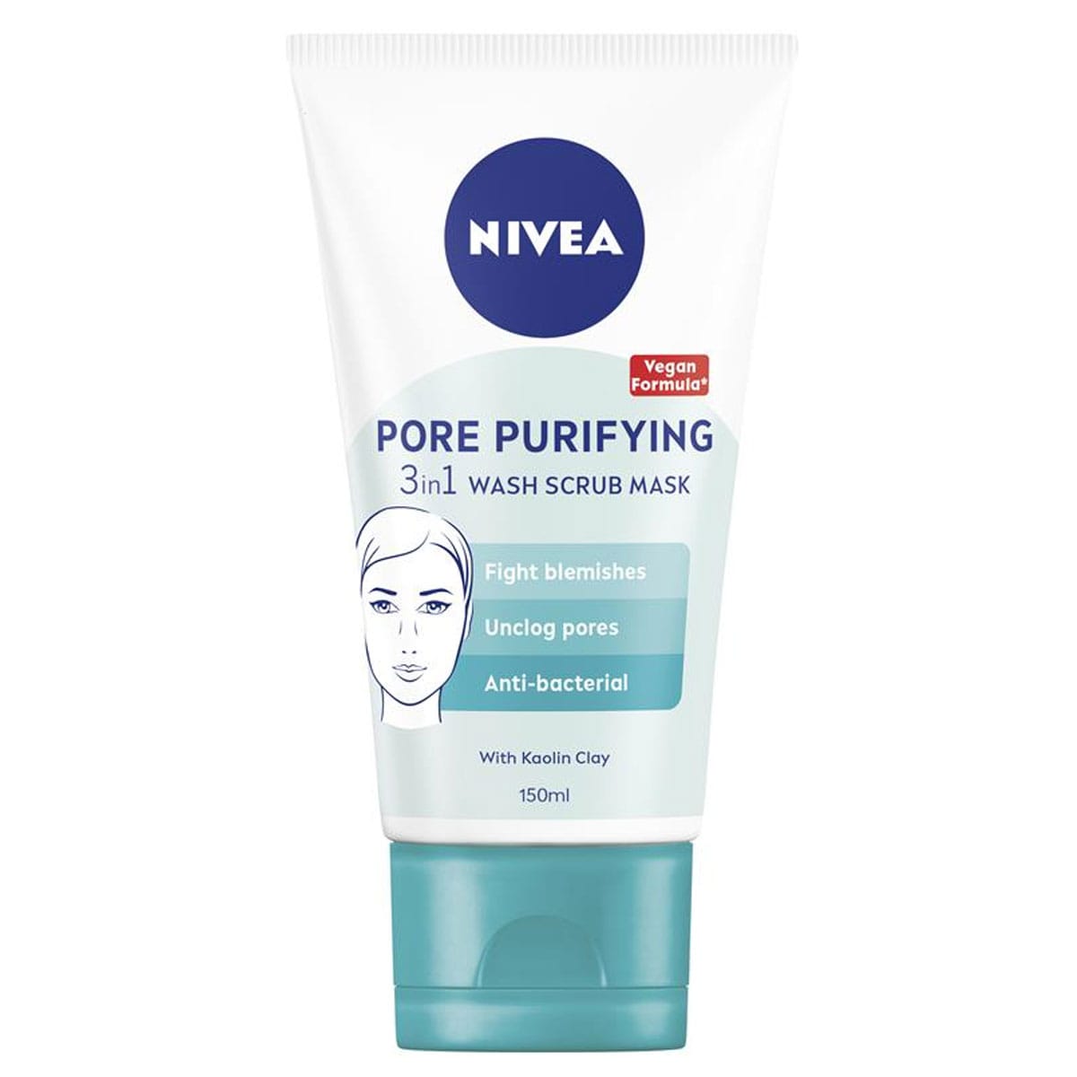 Nivea Pore Purifying 3 in 1 Wash Scrub Mask 150ml