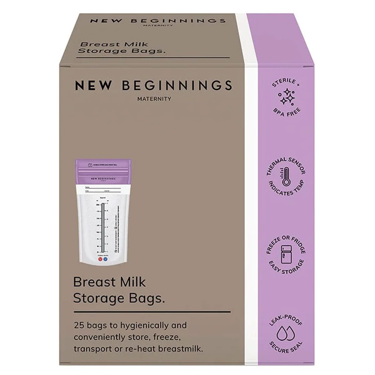 New Beginnings Breast Milk Storage Bags 25 Pieces