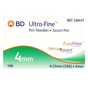 BD Ultra Fine Pen Needle 32g x 4mm 100 Pack