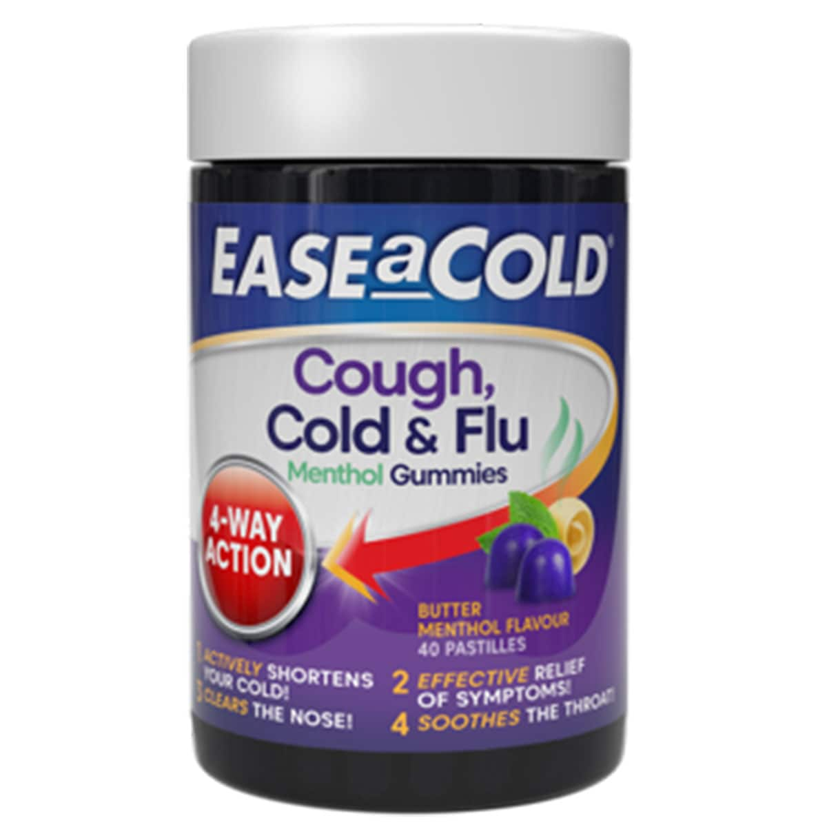 Ease a Cold Cough Cold & Flu Gummies Menthol 40 Pack