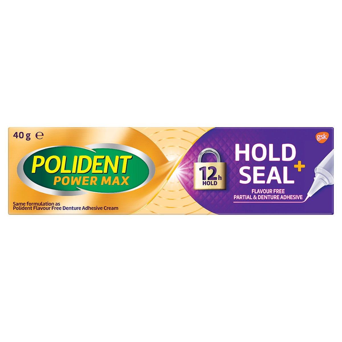 Polident Power MAX Hold+Seal Denture Adhesive Cream 40g