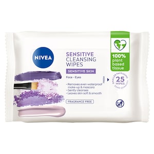 Nivea Sensitive Biodegradable Facial Cleansing Wipes 25 Pack